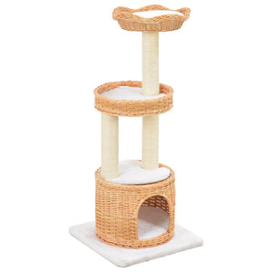 vidaXL Cat Scratching Post Sisal Natural Willow Wood