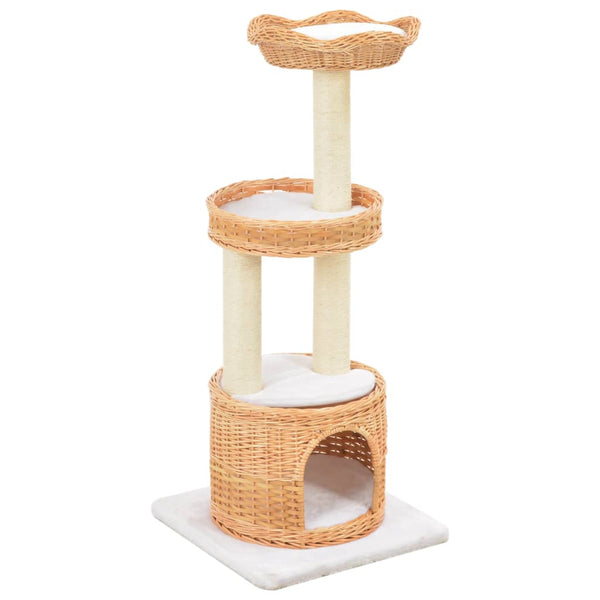vidaXL Cat Scratching Post Sisal Natural Willow Wood