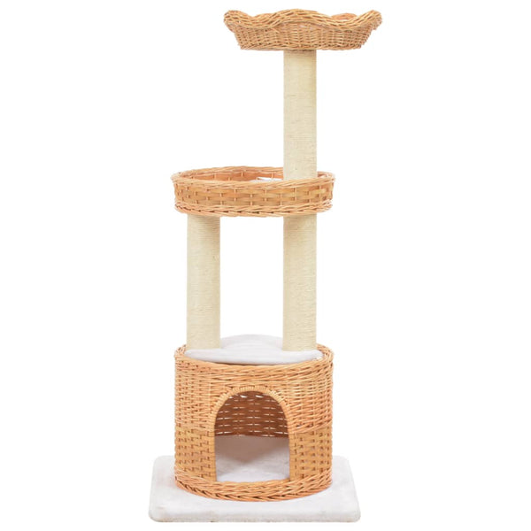 vidaXL Cat Scratching Post Sisal Natural Willow Wood
