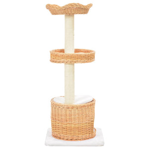 vidaXL Cat Scratching Post Sisal Natural Willow Wood