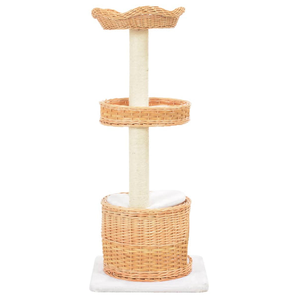 vidaXL Cat Scratching Post Sisal Natural Willow Wood