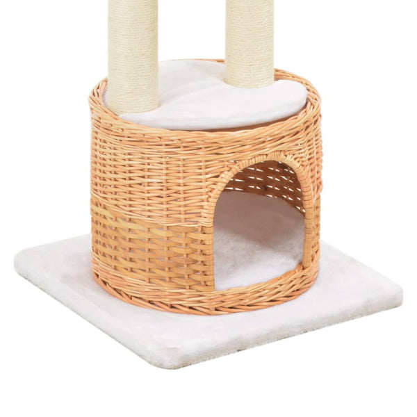 vidaXL Cat Scratching Post Sisal Natural Willow Wood