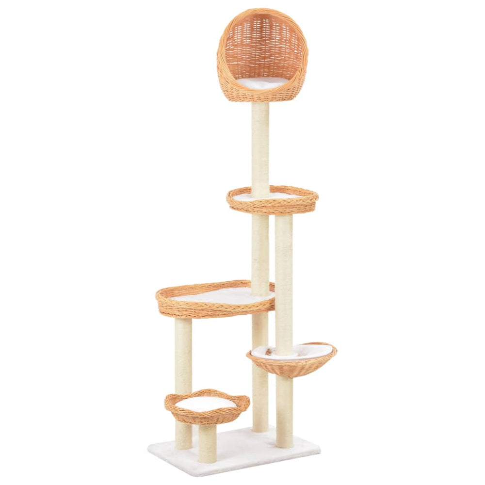 vidaXL Cat Scratching Post Sisal Natural Willow Wood