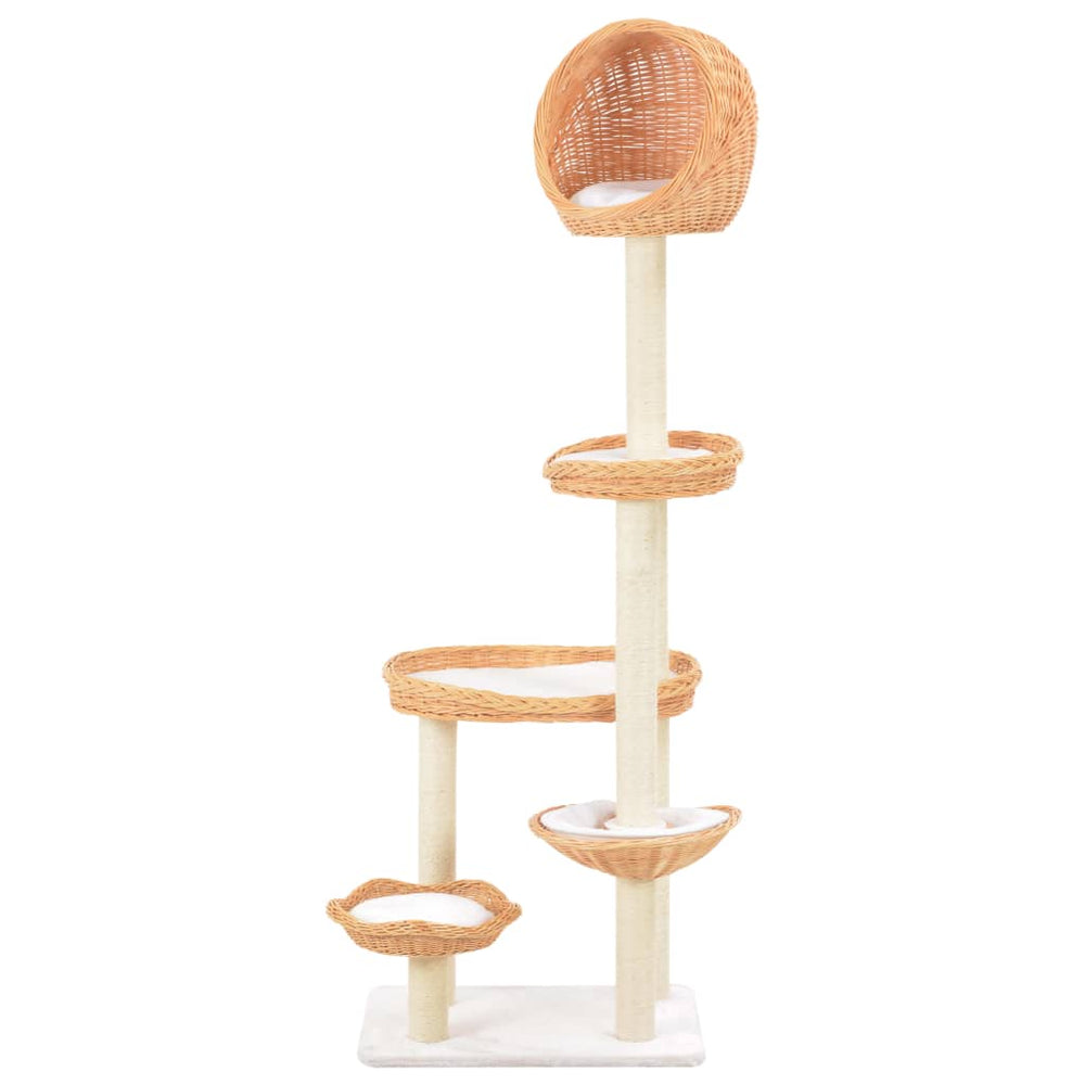 vidaXL Cat Scratching Post Sisal Natural Willow Wood
