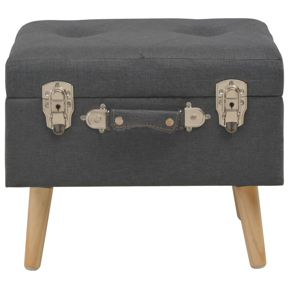 vidaXL Ottoman with Storage 40 cm Dark Gray Fabric