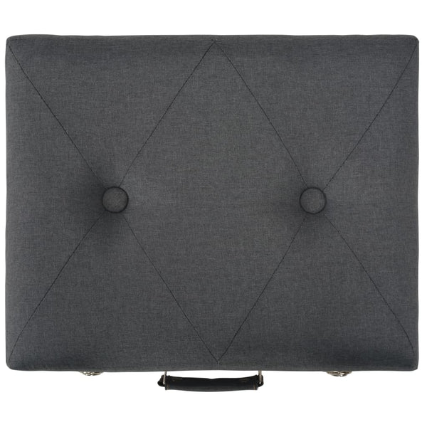 vidaXL Ottoman with Storage 40 cm Dark Gray Fabric