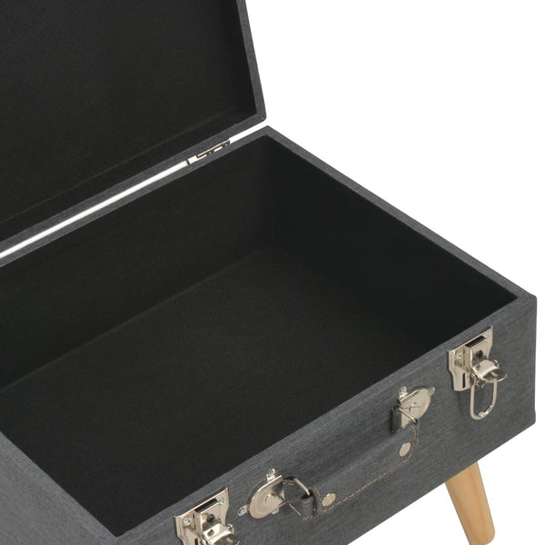 vidaXL Ottoman with Storage 40 cm Dark Gray Fabric