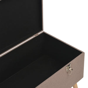 vidaXL Storage Ottoman 3 pcs Brown Fabric