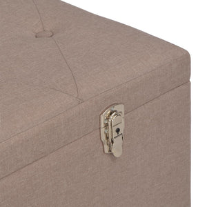 vidaXL Storage Ottoman 3 pcs Brown Fabric