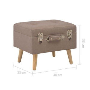 vidaXL Storage Ottoman 3 pcs Brown Fabric