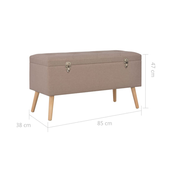 vidaXL Storage Ottoman 3 pcs Brown Fabric