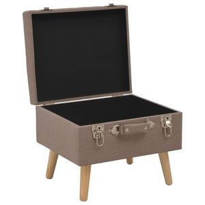 vidaXL Storage Ottoman 3 pcs Brown Fabric