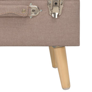 vidaXL Storage Ottoman 3 pcs Brown Fabric
