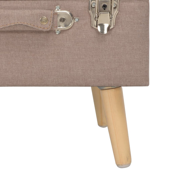 vidaXL Storage Ottoman 3 pcs Brown Fabric