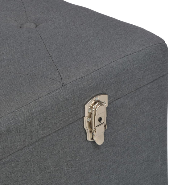 vidaXL Storage Stools 3 pcs Dark Grey Fabric