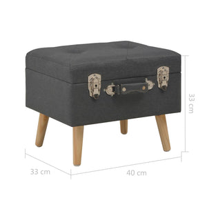 vidaXL Storage Stools 3 pcs Dark Grey Fabric