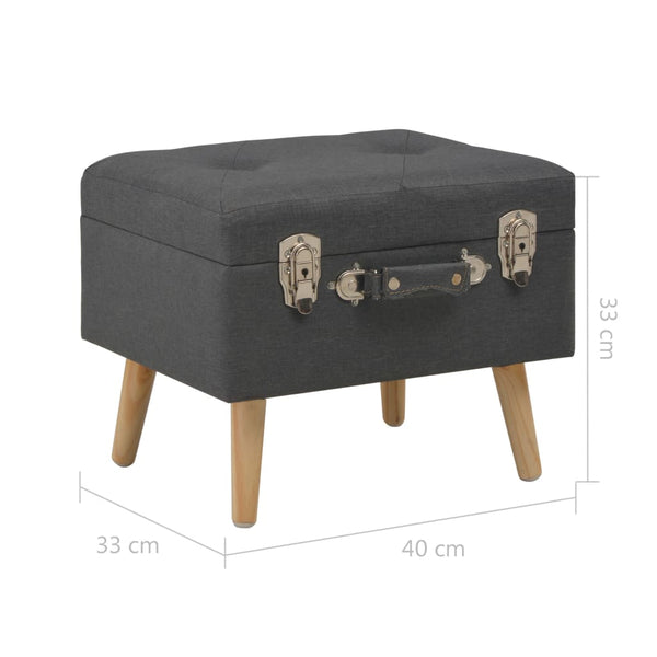 vidaXL Storage Stools 3 pcs Dark Grey Fabric