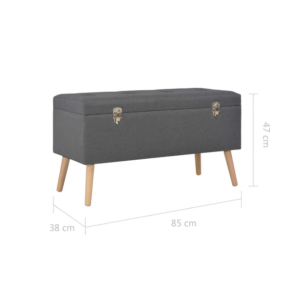 vidaXL Storage Stools 3 pcs Dark Grey Fabric