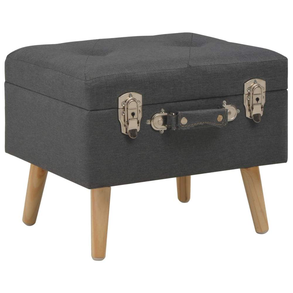 vidaXL Storage Stools 3 pcs Dark Grey Fabric