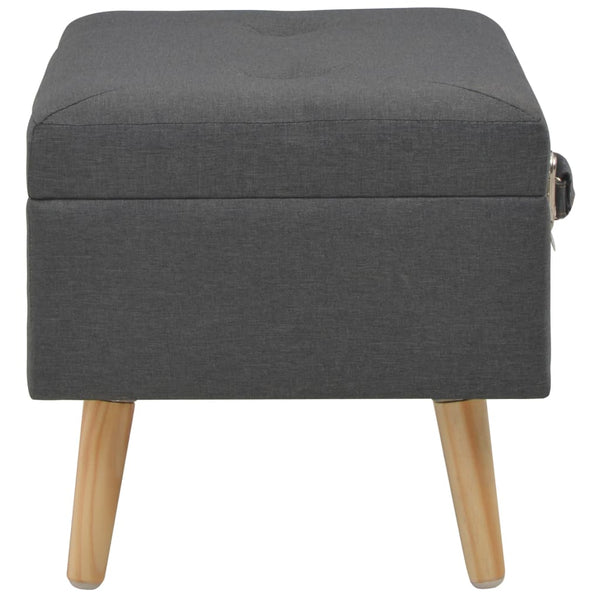 vidaXL Storage Stools 3 pcs Dark Grey Fabric