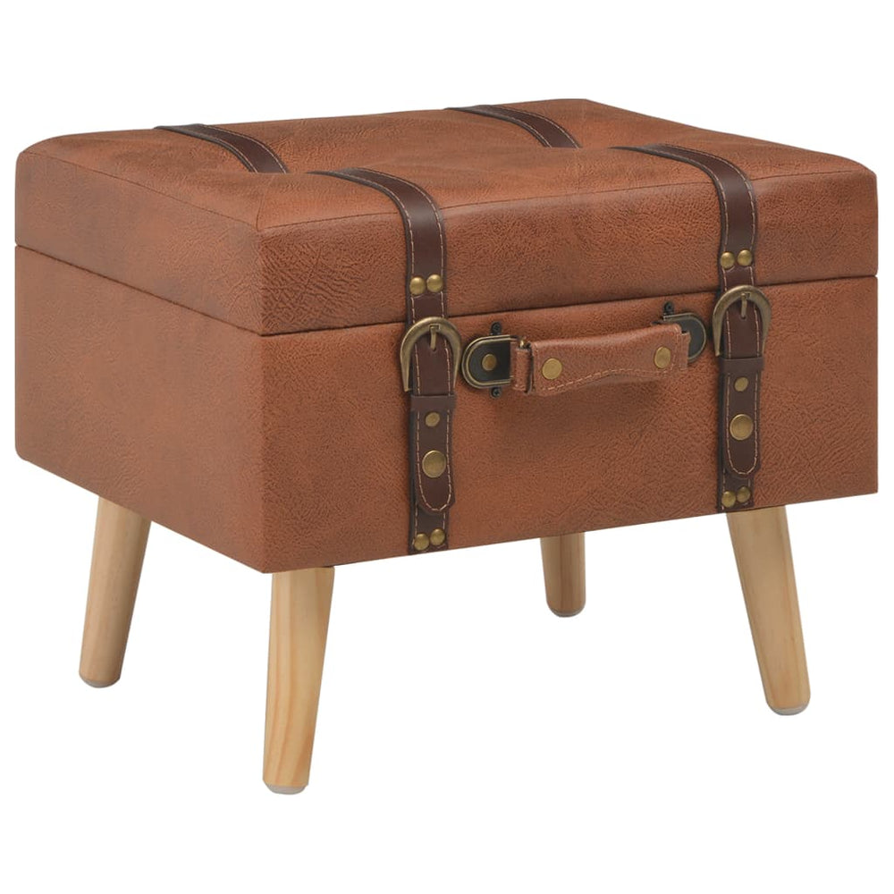 vidaXL Ottoman with Storage 40 cm Light Brown Faux Leather