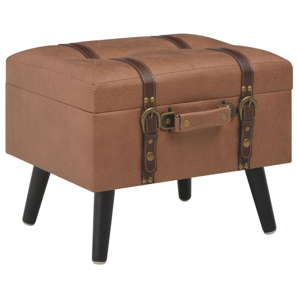 vidaXL Storage Ottoman 40 cm Brown Faux Leather