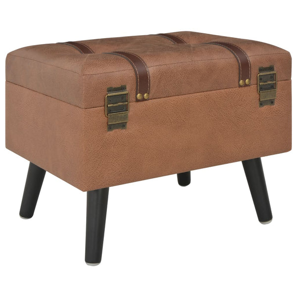 vidaXL Storage Ottoman 40 cm Brown Faux Leather