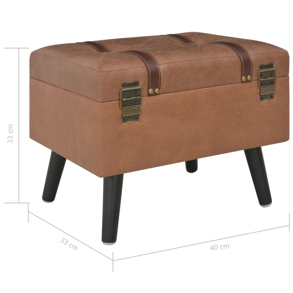 vidaXL Storage Ottoman 40 cm Brown Faux Leather