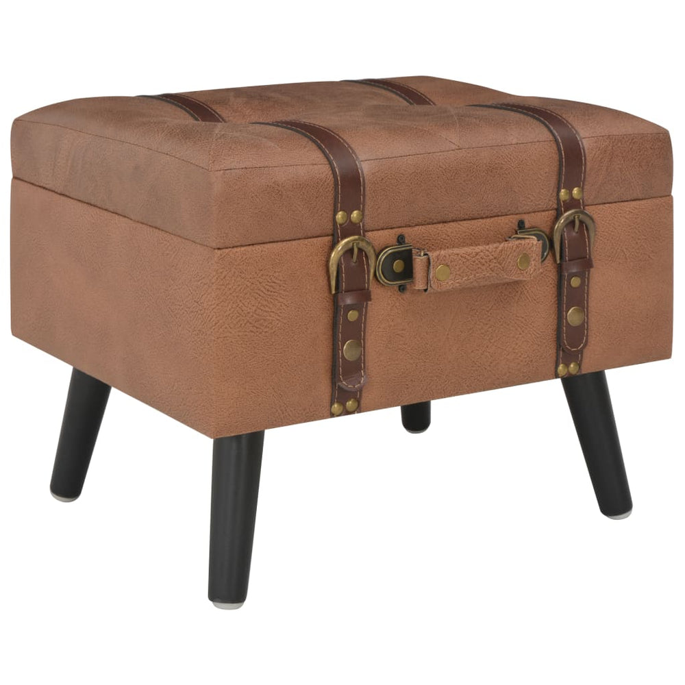 vidaXL Ottoman with Storage 3 pcs. Brown Faux Leather