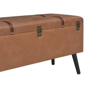 vidaXL Ottoman with Storage 3 pcs. Brown Faux Leather