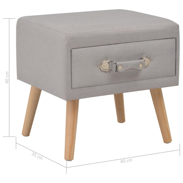 vidaXL Nightstand Grey 40x35x40 Fabric