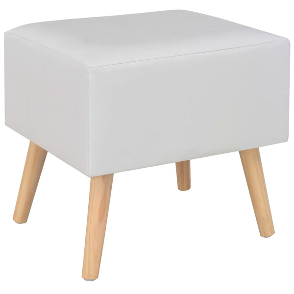 vidaXL Bedside Table White 40x35x40 Faux Leather
