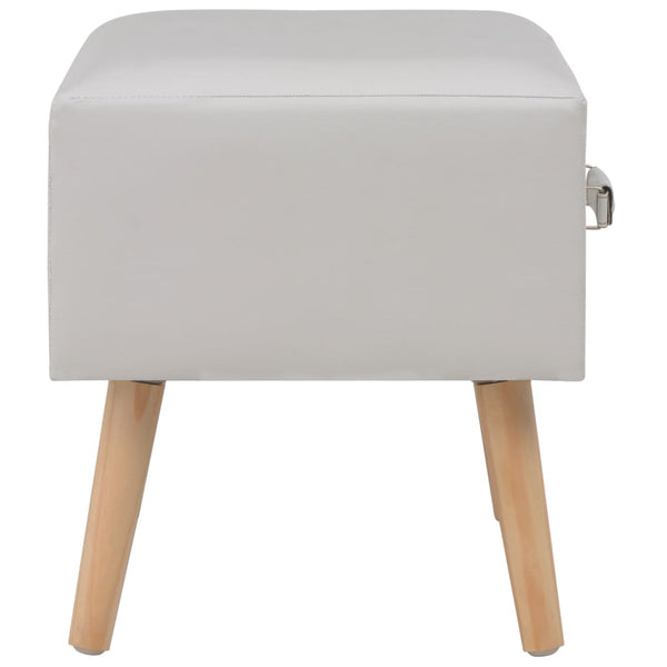 vidaXL Bedside Table White 40x35x40 Faux Leather