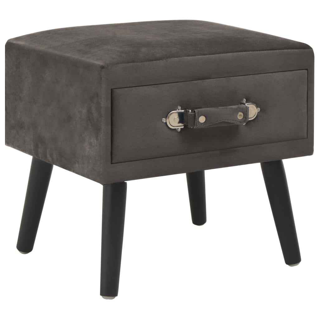 vidaXL Nightstand Gray 40x35x40 Velvet