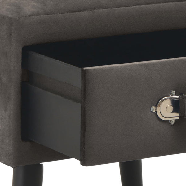 vidaXL Nightstand Gray 40x35x40 Velvet