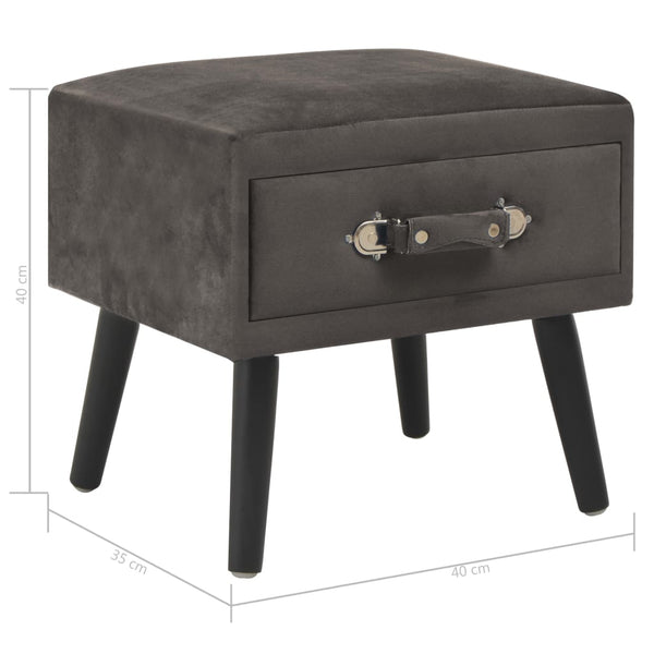 vidaXL Nightstand Gray 40x35x40 Velvet
