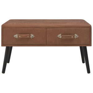 vidaXL Coffee Table Dark Brown 80x40x46 cm Faux Leather