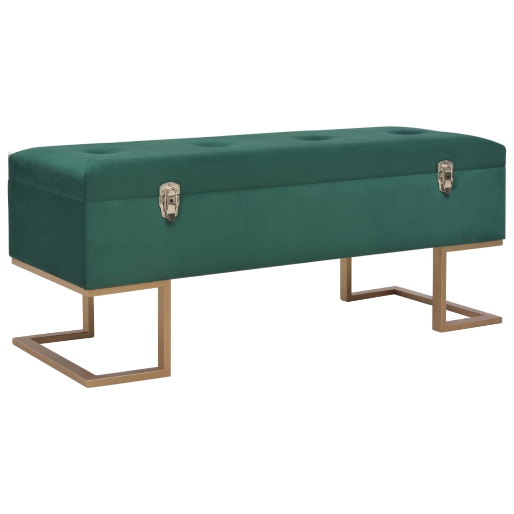vidaXL Storage Bench 105 cm Green Velvet