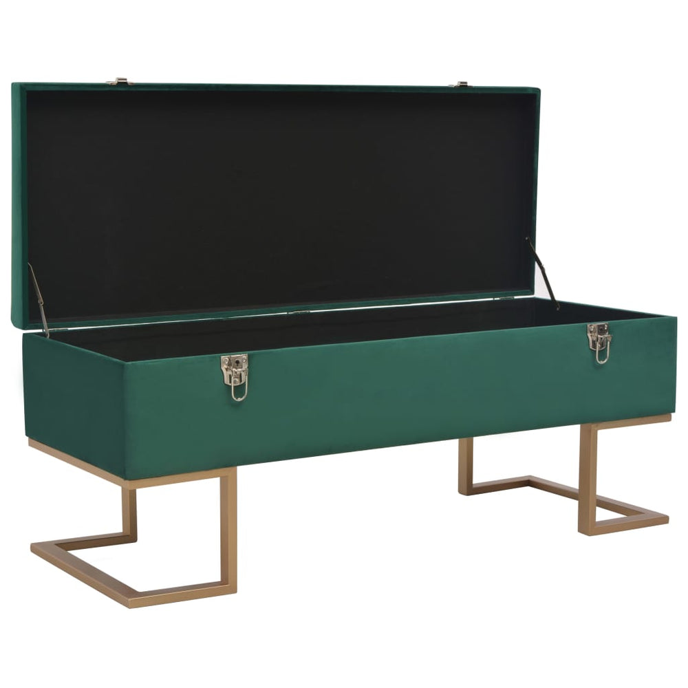 vidaXL Storage Bench 105 cm Green Velvet