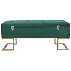 vidaXL Storage Bench 105 cm Green Velvet