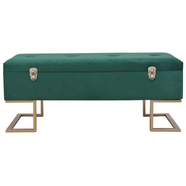 vidaXL Storage Bench 105 cm Green Velvet