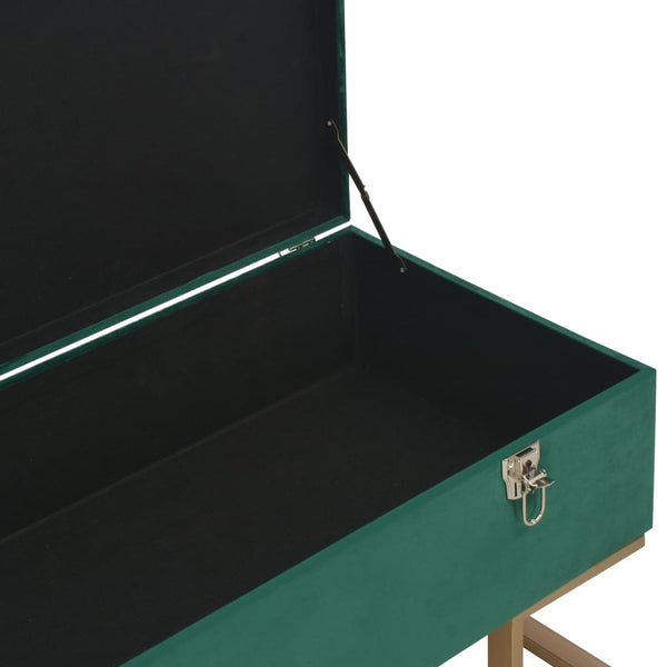 vidaXL Storage Bench 105 cm Green Velvet