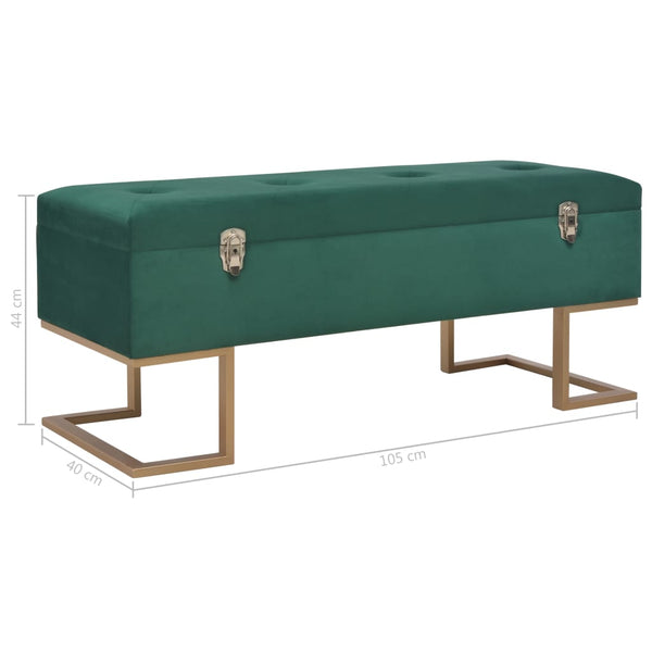 vidaXL Storage Bench 105 cm Green Velvet