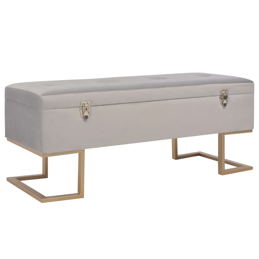 vidaXL Storage Bench 105 cm Grey Velvet