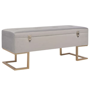 vidaXL Storage Bench 105 cm Grey Velvet