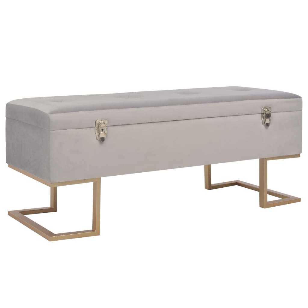 vidaXL Storage Bench 105 cm Grey Velvet