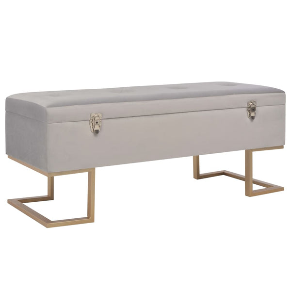vidaXL Storage Bench 105 cm Grey Velvet
