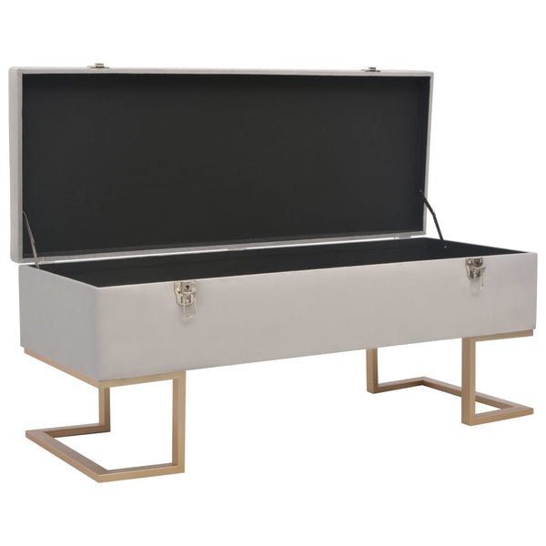 vidaXL Storage Bench 105 cm Grey Velvet