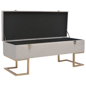 vidaXL Storage Bench 105 cm Grey Velvet