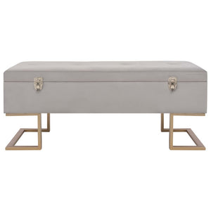 vidaXL Storage Bench 105 cm Grey Velvet